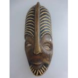 Maske, DR Kongo, 2.H.20.Jh., Holz, l. 34cm