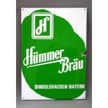 Seltenes Emailleschild, Brauerei "Hümmer Bräu" - Dingolshausen, 1950/60er Jahre, Ferro - Email, gem.