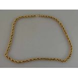 Kordelkette, Gelbgold 750, l. 62,5cm, 33g.