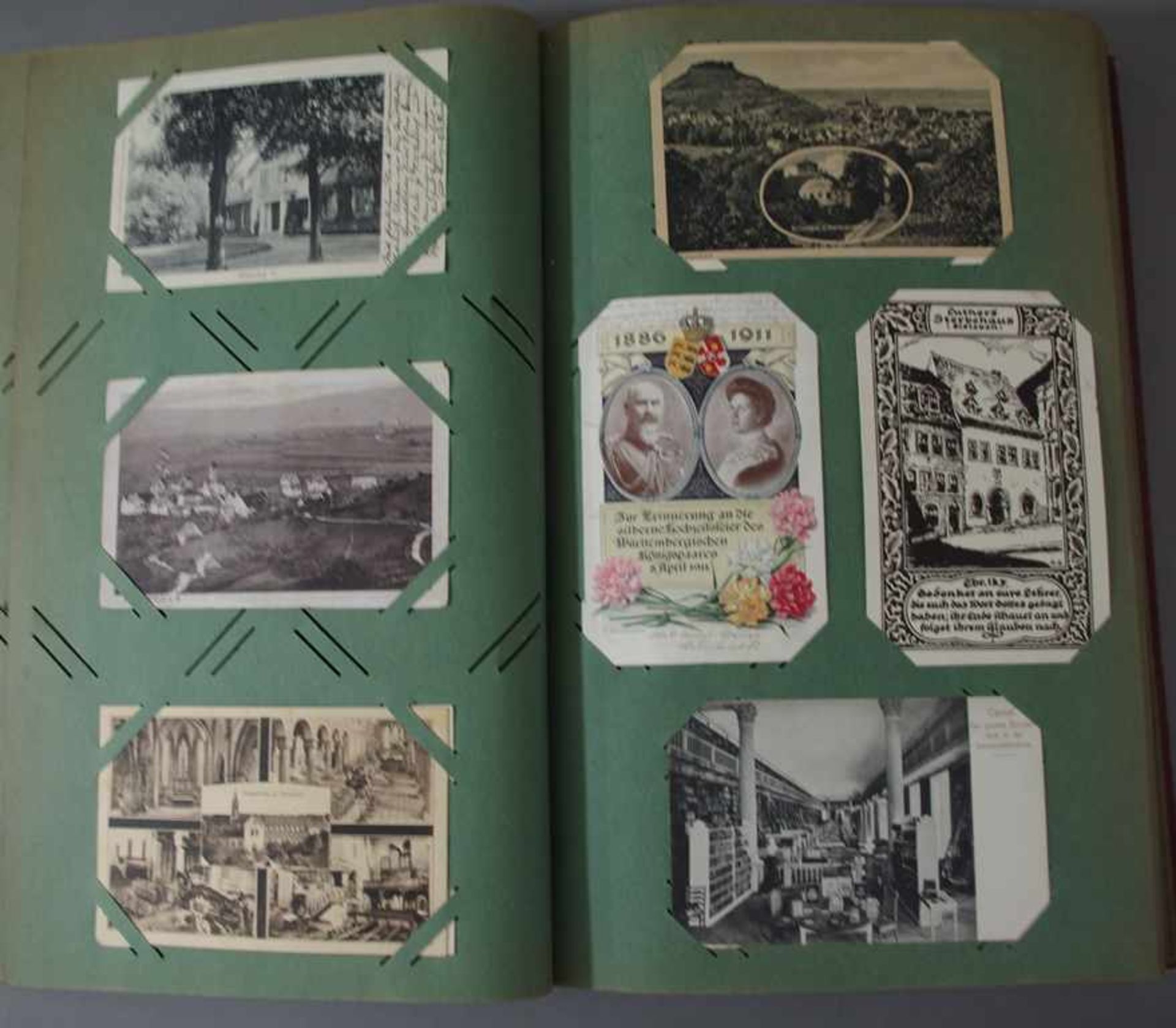 Jugendstil Postkarten-Album mit 390 Ansichtskarten Deutschland, Vorkrieg, Topographie, darunter - Image 2 of 4