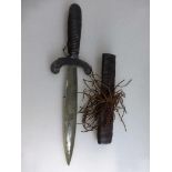 Bakuba Kongo, Messer mit Lederscheide, um 1900, Altersschäden, l. 31,5cm