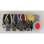 Ordenspange I./II.WK, Eisernes Kreuz, Kriegsverdienstkreuz, Verdienst im Luftschutz, Für