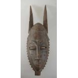 Gesichtsmaske, Afrika Elfenbeinküste, Holz geschnitzt, min. besch. l. 48cm