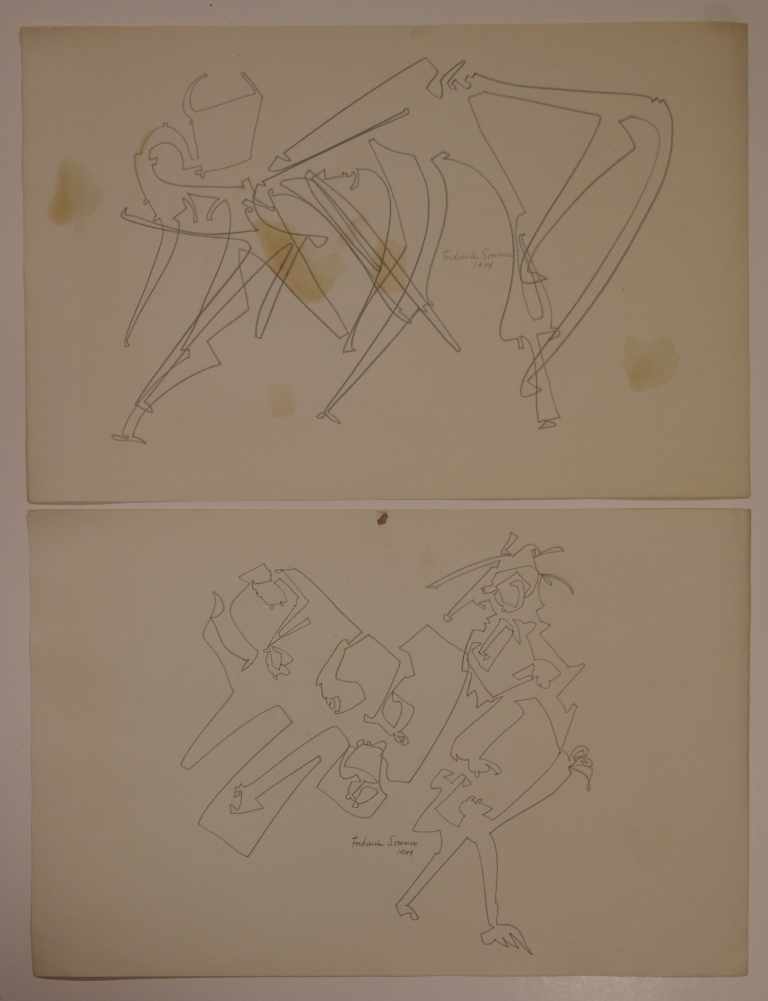 Sommer, Frederick (1905 Angri / Italien - 1999 Prescott / USA), 2 Frottagen, rückseitig, dat. 1949 - Image 2 of 4