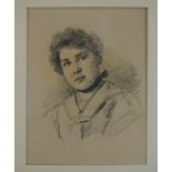 Menzel, Adolph von (1815 Breslau - 1905 Berlin), nach, Bleizeichnung, Portrait einer jungen Dame,