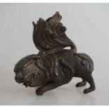 Foo-Hund, China um 1900, Metall, min. besch., h. 10cm