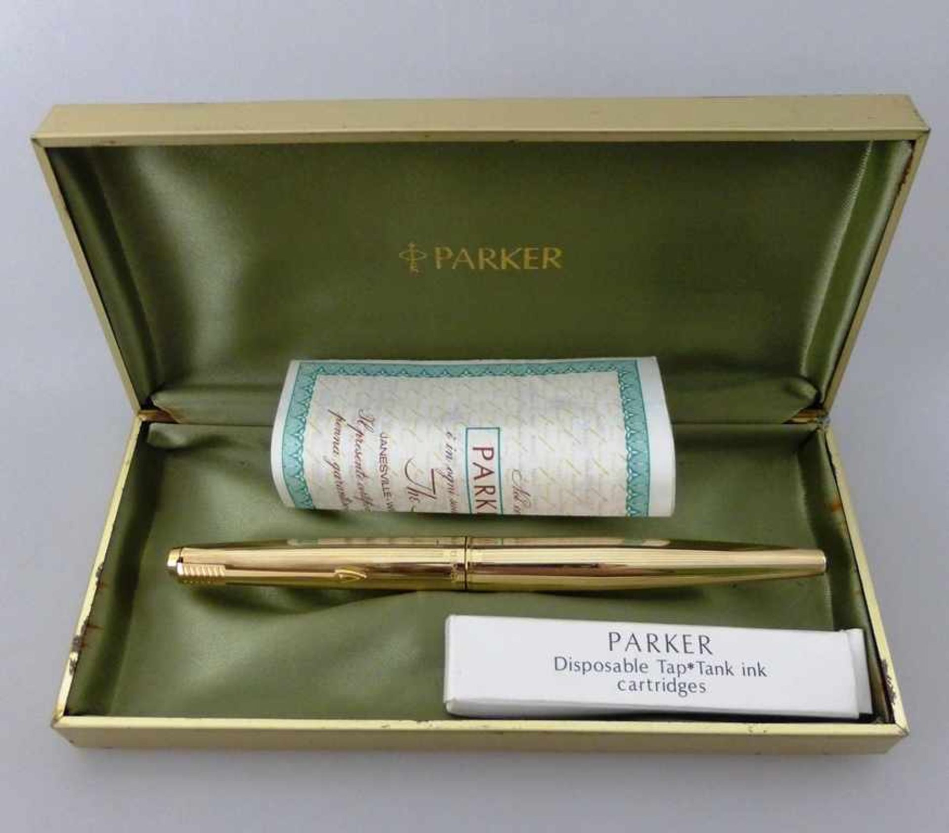 Tintenfüller Parker No. B/4654, in orig. Box, 1964, Funktion n. gepr.