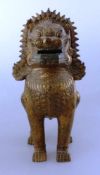 Tempellöwe, Foo - Hund, Metall, fein gearbeitet, China um 1900, h. 31,5cm