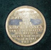 Silbermedaille Würzburg 1835, Prämienmedaille für Jugendfleiß in der Pfarrei Stift Haug Würzburg,