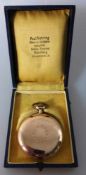 Goldtaschenuhr mit Sprungdeckel, Chronometre Lip, Goldgehäuse Feingehalt 585, 2 Deckel Gold,