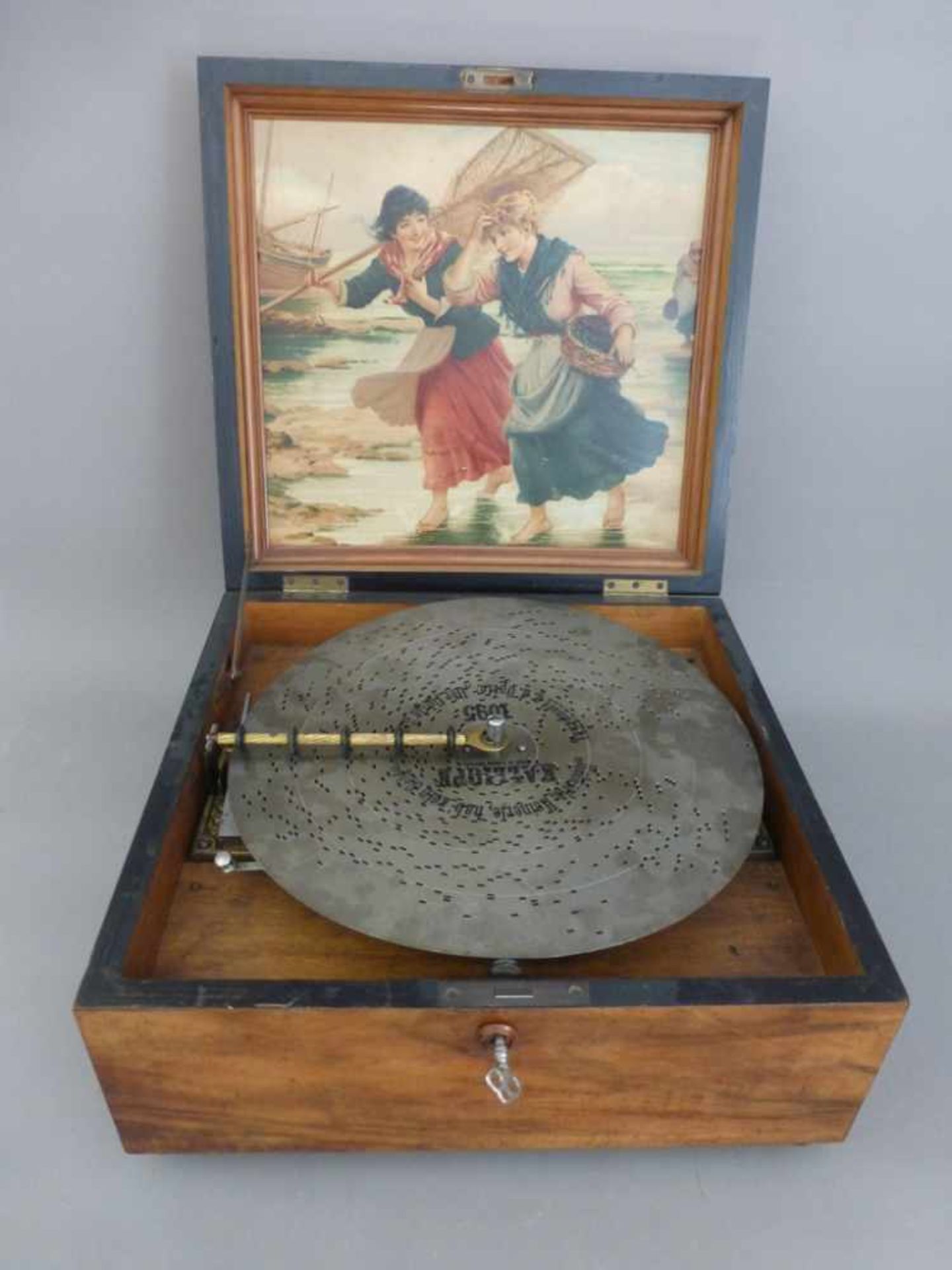 Musikautomat Polyphon "Kalliope" mit Spielwerk und 10 Glocken u. 22 Lochplatten, Polyphon with 10