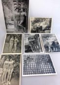 S/W Fotografien, Frankreich 1950/60er Jahre, 2 Damen in Badeanzug, u.a., insg. 7 Stück, Größe v.