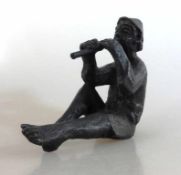Steinbrenner, Theophil (*1946 Herbstadt / Grabfeld), Bronze, "Flötenspieler", h. 14cm,
