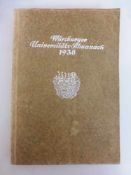 Würzburger Universitäts-Almanach 1938, 191 Seiten, tlw. fleckig, mit Holzschnitt von Albert