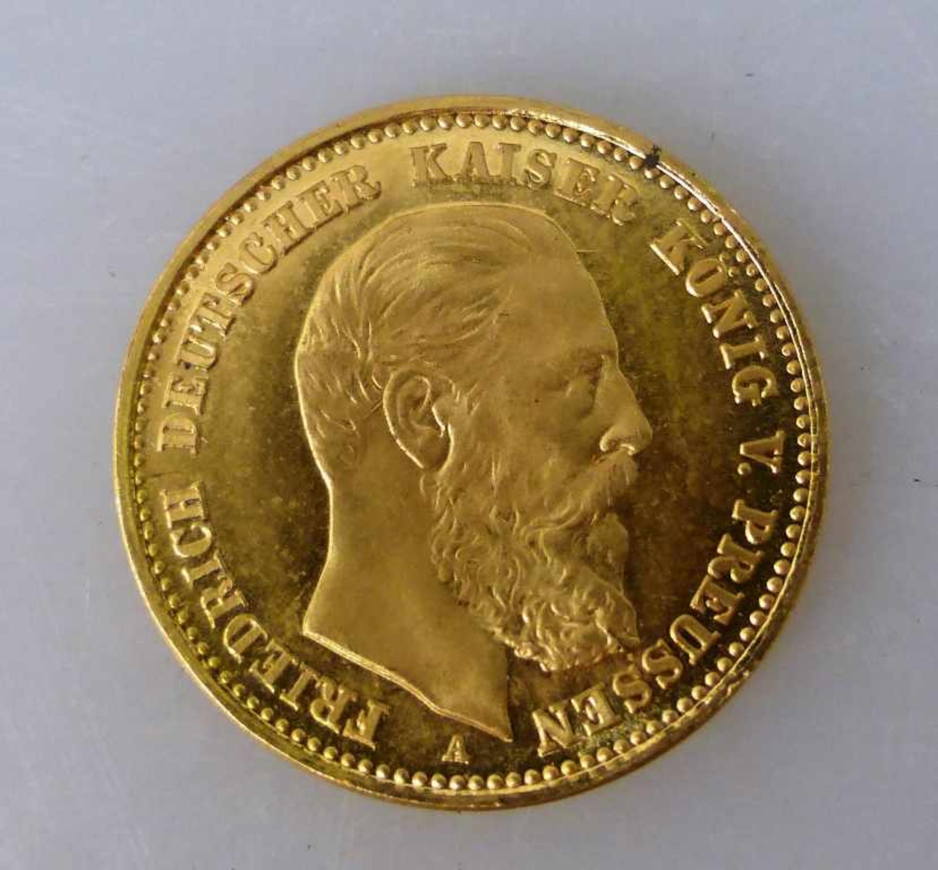 Goldmünze, 10 Mark, Kaiserreich, 1888, Friedrich König von Preussen, Prägemarke A