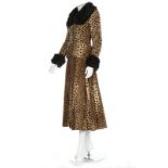 A Biba faux leopardskin ensemble, circa 1973, printed satin label,