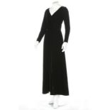 A Christian Dior demi-couture black velvet evening gown, Autumn-Winter 1970,