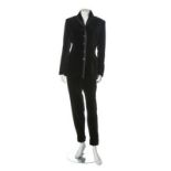 An Azzedine Alaïa black velvet trouser suit, 1980s, labelled,