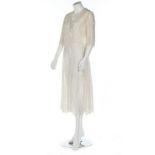 A whitework muslin dress, early 1920s,