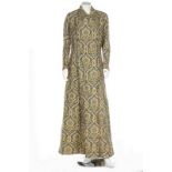 A Harvey Nichols woven renaissance patterned evening coat, 1940s, labelled,