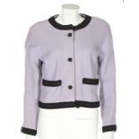 Two Chanel Boutique jackets, 1990s, labelled, the first of pale lavender wool, edged in black braid,