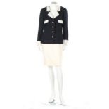 A Chanel Boutique nautical inspired wool suit, circa 1991, labelled and size 40,