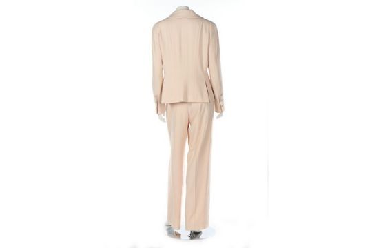 A Chanel Boutique cream silk trouser suit, 1990s, labelled and size 42, - Image 3 of 7