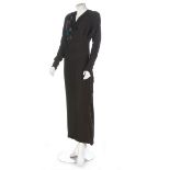 A Howard Greer black crepe dinner dress, 1940s, labelled,