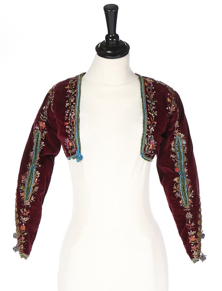 An embroidered purple velvet bolero jacket, probably French colonial, late 19th century, - Image 3 of 8