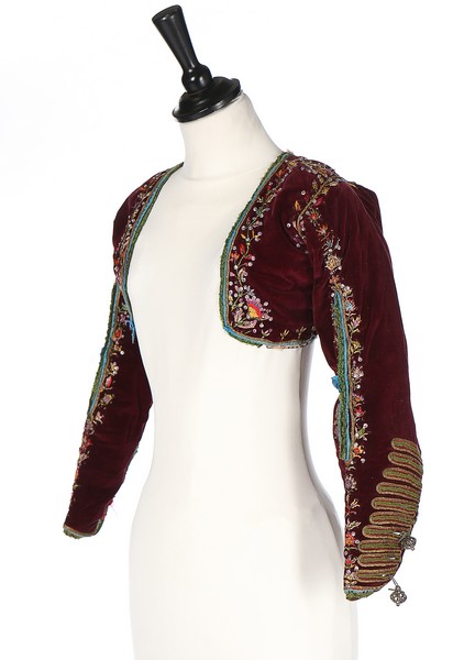 An embroidered purple velvet bolero jacket, probably French colonial, late 19th century, - Image 2 of 8