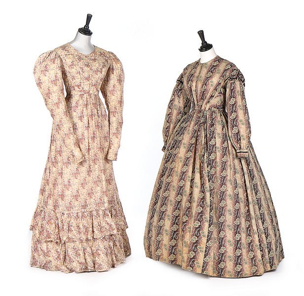 Two printed gowns,