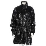 A Chanel black PVC raincoat, 1997, labelled and size 33,