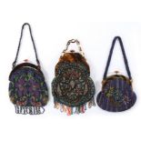 Twelve beaded purses, mostly with celluloid frames, 1920s,