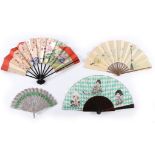 A group of mainly printed Spanish fans, 1930s-modern,