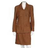 A Chanel herringbone tweed suit, Autumn-Winter 1996, Boutique labelled and size 44,