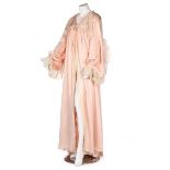 A Bill Gibb pale pink satin negligee-style ensemble, early 1970s, labelled,