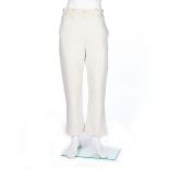A pair of white cotton gentlemen's trousers, probably early 19th century, of textured weave,