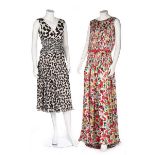 A group of colourful designer summer dresses and separates, modern, labelled,