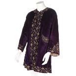 A purple velvet jacket, Ottoman for a European woman, 1860s,