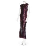 A Pierre Cardin sequinned evening gown, circa 1970, Paris labelled,