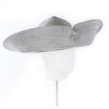 A Philip Treacy wide-brimmed silver straw hat, probably 1990s,