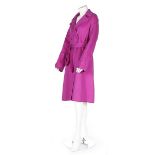 An Oscar de la Renta fuschia cashmere-blend coat, 1990s, labelled,