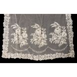 A Honiton bobbin appliqué stole and two bonnet veils, mid 19th century,