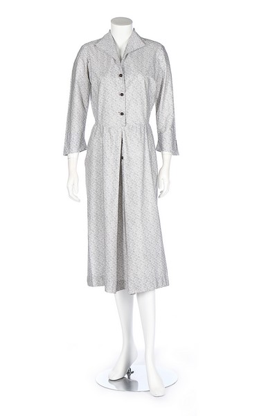 A Horrockses printed white cotton commemorative coronation dress, 1953, labelled,