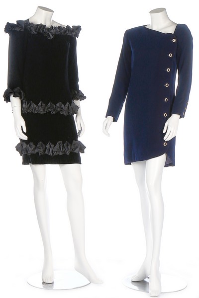 A group of Yves Saint Laurent Rive Gauche cocktail-wear, 1980s-90s, labelled, six ensembles,