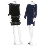 A group of Yves Saint Laurent Rive Gauche cocktail-wear, 1980s-90s, labelled, six ensembles,