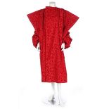 A Comme des Garcons red flocked velvet coat, 'Flowering Clothes' collection, Autumn-Winter 1996,