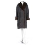 Three fur jackets, comprising Ramosport rabbit lined raincoat, with mink trim,