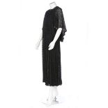 A good Jean Muir textured black chiffon dress, 1970s, labelled,