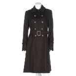 A Chanel black cashmere coat, modern, Boutique labelled, double-breasted,